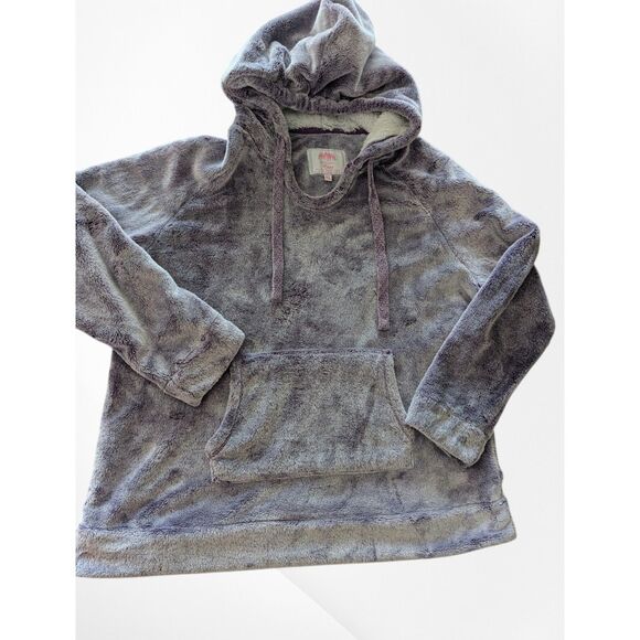 Member’s Mark Cozy Plush Pullover Hoodie Faux Fur Soft Purple Cream - Picture 3 of 7
